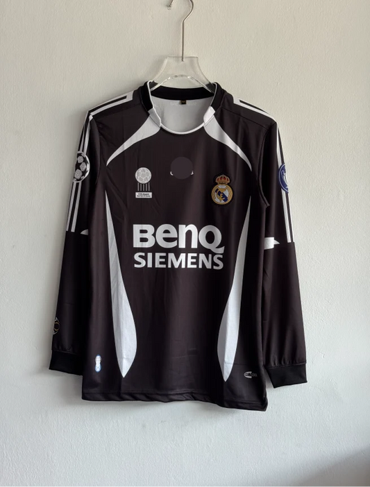 REAL MADRID 2006-07 AWAY KIT BECKHAM FULLSLEEVE POLO EMBROIDERY PREMIUM