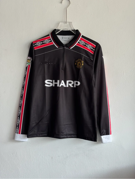 MANCHESTER UNITED 1998-99 THIRD KIT BECKHAM FULLSLEEVE POLO EMBROIDERY